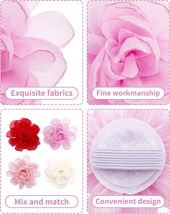 PET SHOW Valentines Small Dogs Flower Charms Slide Collar Accessories for Medium Large Dogs Cat Puppies Rabbit Pigs Collars Bows Grooming Supplies