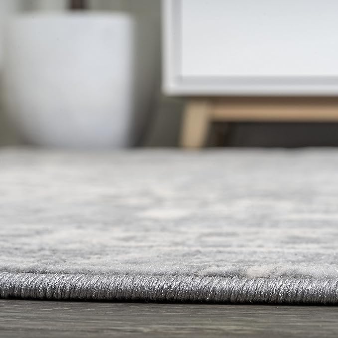 JONATHAN Y Modern Vintage Medallion Light Gray/Ivory 6' Round Indoor Area Rug, Country, Floral, Easy-Cleaning for Living Room, Bedroom, Kitchen, Pet Friendly, Non-Shedding (MDP106C-6R)