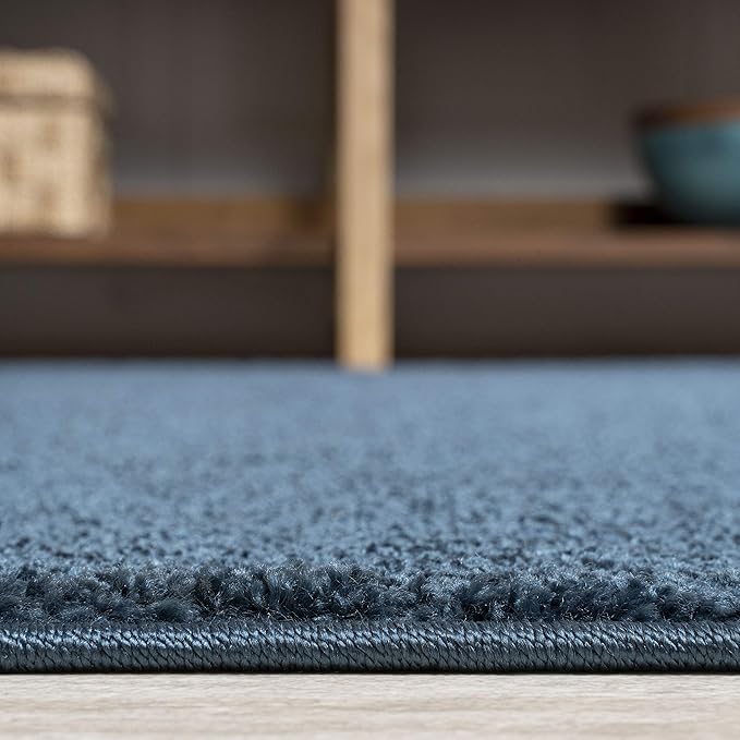 JONATHAN Y Haze Solid Low-Pile Navy Indoor Area Rug 8x10, Coastal,Bohemian,Minimalist,Classic, Easy-Cleaning for Living Room,Bedroom,Kitchen,Pet Friendly,Non-Shedding (SEU100C-8)