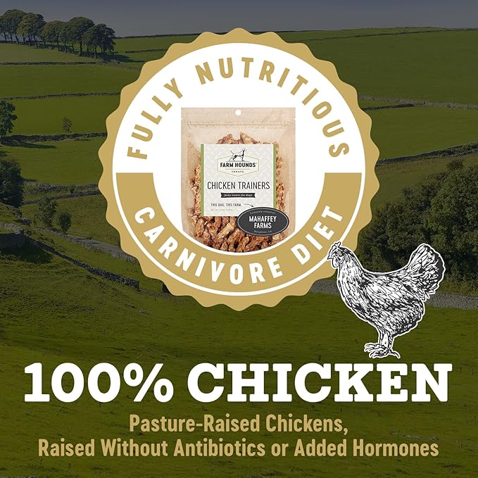 Farm Hounds - Chicken Trainers - Premium Natural Jerky for Dogs - 100% Humanely Raised Chicken - Easy-Break - Great for Training & Treats - No Added Fillers - Made in USA - 4.5oz - 1 Pack