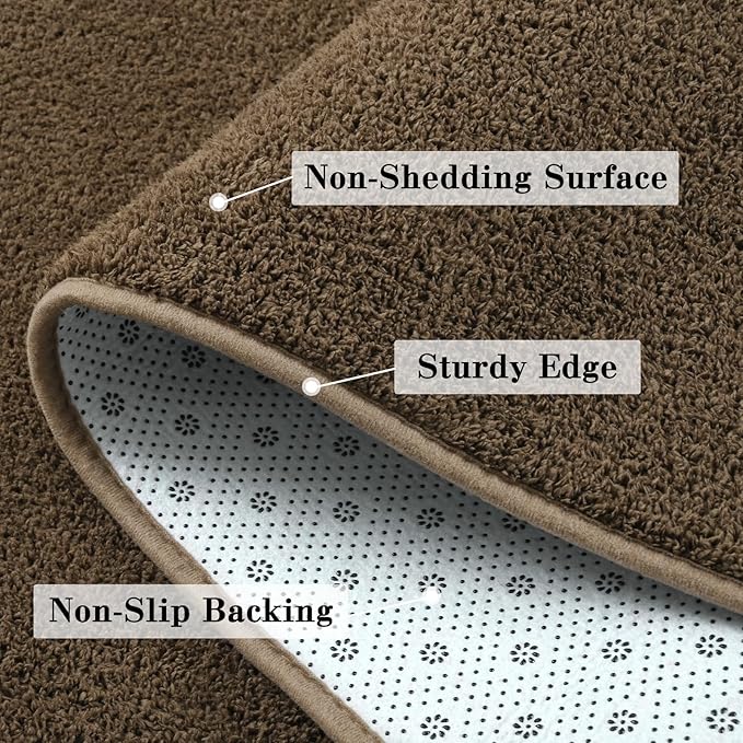 DweIke 4x6 Light Brown Area Rugs for Bedroom, Super Soft Living Room Rug, Thickened Memory-Foam Throw Carpet, Non-Slip and Washable Carpets for Kids Boys Girls Room Dorm Nursery Home Decor