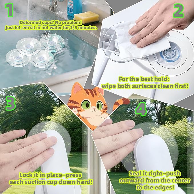 Cat Window Perch with Cushion Rim, Easy Install Bracket, Portable Wall Hammock for Indoor Cat, Grey