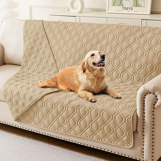 hyha Waterproof Dog Bed Blanket, Soft Pet Blankets, Waterproof Couch Cover for Dogs, Reversible Sofa Covers Washable for Furniture (68x82 Inch, Camel/Camel)