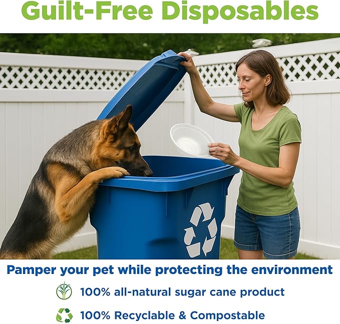 Kinn Kleanbowl Pet Bowl Stainless Steel Frame with Compostable Refills, 8 oz (Pack of 1) – Spill-Proof Stable Disposable Dog Bowls for Easy Cleaning and Healthy Pets, No Plastic