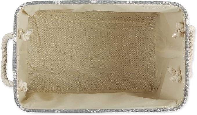 Bone Dry Pet Storage Paw and Bone, Trellis Collection, Medium Rectangle, 16x10x12, Gray