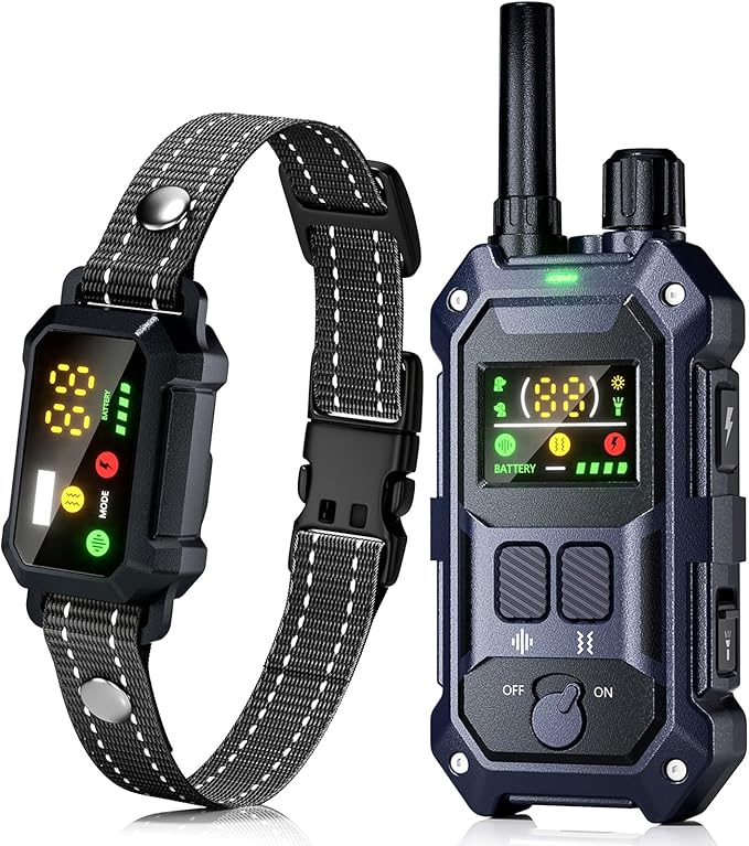 BLACKDOG Military Dog Shock Collar - 4200ft Dog Training Collar with Remote, 4 Training Modes, Flashlight & Strobe, 3-Month Battery, IP67 Waterproof Dog E Collar for All Breeds 5-150lbs (Dark Blue)