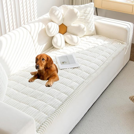 Mivnue Pet Couch Cover, Couch Covers for Dogs, Washable Dog Sofa Covers Couch Protector, Fuzzy Non Slip Couch Slipcover Pet Friendly