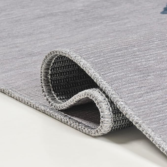 JONATHAN Y Machine Washable Gray/Blue Runner Rug 2X8 ft, Chayton Minimalist Geometric for Living Room, Bedroom, Kitchen, Office, Easy-Cleaning, High Traffic, Pet-Friendly, Non-Shedding (WSH110D-28)