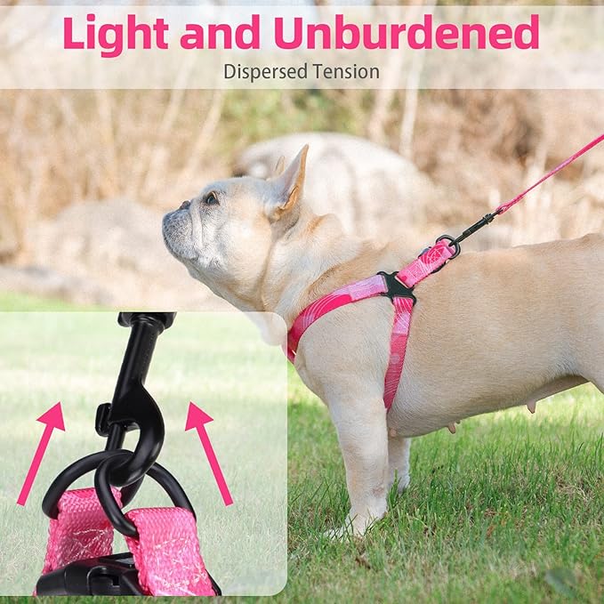 PUPTECK No Pull Dog Harness Soft Adjustable Basic Nylon Step in Puppy Vest Outdoor Walking with Leash Medium