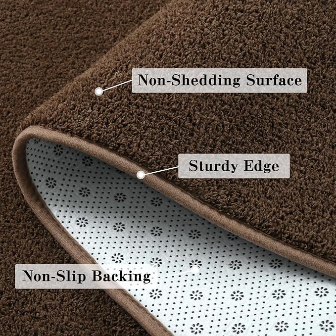 DweIke 4x6 Dark Brown Area Rugs for Bedroom, Super Soft Living Room Rug, Thickened Memory-Foam Throw Carpet, Non-Slip and Washable Carpets for Kids Boys Girls Room Dorm Nursery Home Decor