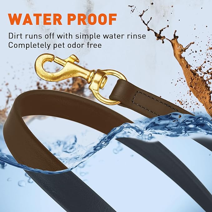 Viper Biothane K9 Working Dog Leash Waterproof Lead for Tracking Training Schutzhund Odor-Proof Long Line with Solid Brass Snap for Puppy Medium and Large Dogs, 20ft Dark Chocolate Brown