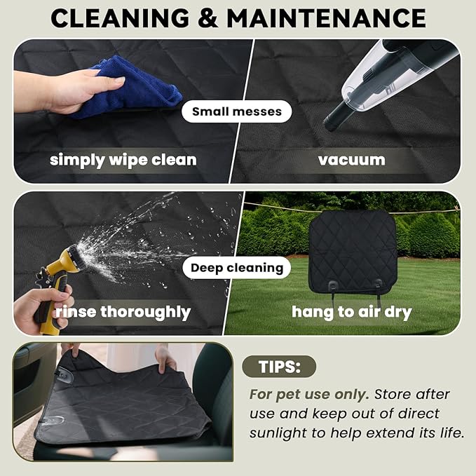 VIVAGLORY Dog Front Seat Cover Seatflex Car Seat Protector for Dog, Car Cover for Pet, Front Single Bucket Captain Chair Protector, Large, Heather Black, 2Pack
