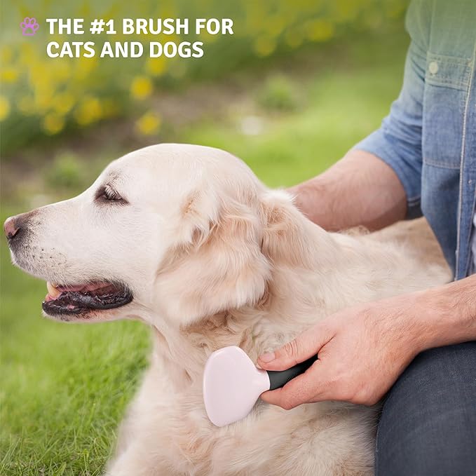 Poodle Pet Slicker Brush - For Dogs, Cats, and Rabbits - Removes Matted Fur, Knots, and Loose Hair - Suitable for Grooming Doodles and Goldendoodles with Short or Long Hair