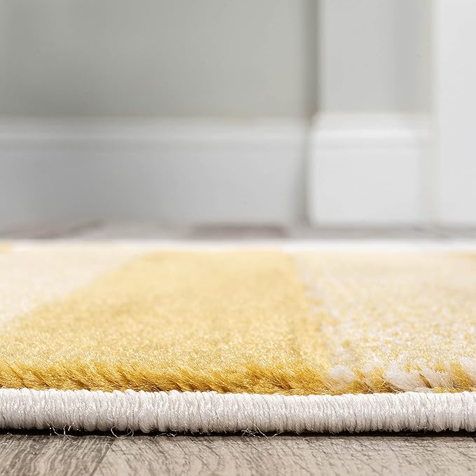 JONATHAN Y Striped Circles Gray/Yellow/Cream Indoor Area Rug 4X6 ft, Nicky Geometric for Living Room, Bedroom, Kitchen, Office, Easy-Cleaning, High Traffic, Pet-Friendly, Non-Shedding UNQ100A-4