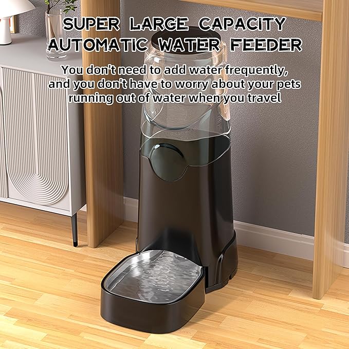 Automatic 8L Dog Water Dispenser with Stainless Steel Bowl Gravity Waterer,Gravity Water Dispenser,Automatic Gravity Dog Water Bowl Dispenser,Large Capacity for Small Medium Large Dogs Cats