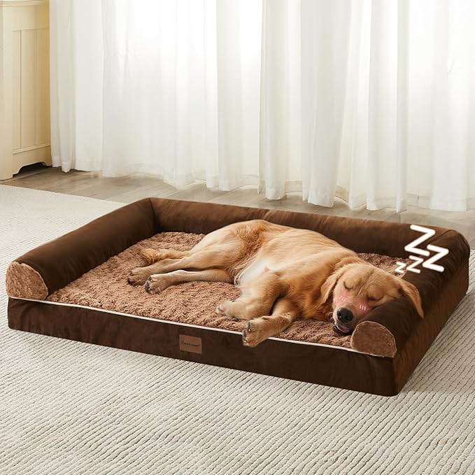 BFPETHOME Dog Beds for Large Dogs, Orthopedic Dog Bed for Medium Large Dogs,Big Waterproof Couch Pet Bed with Removable Washable Cover