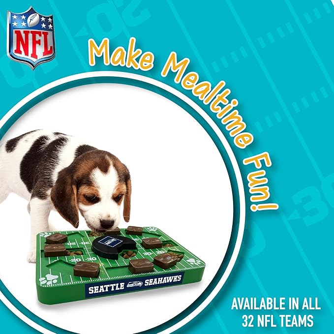 Pets First NFL Seattle Seahawks Puzzle Toy, Interactive Dog Puzzle Treat Toy