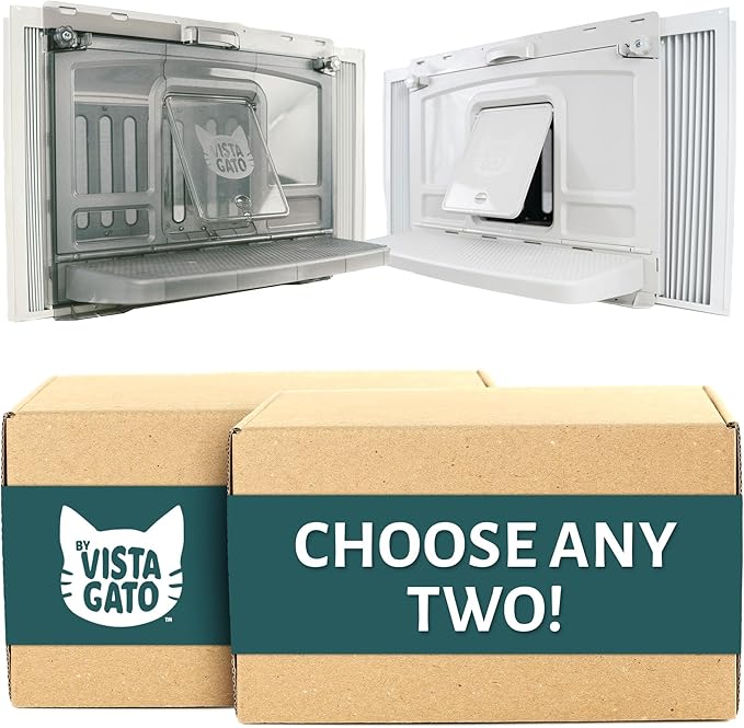 2-Pack Window Catio Bundle – Choose Any 2: Catio, Perch, or Litter Box | All-Weather, Easy Clean, Odor Control, Space-Saving, 2-Year Warranty, Made in USA