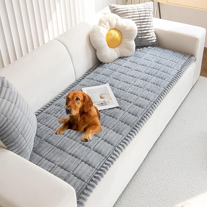 Mivnue Pet Couch Cover, Couch Covers for Dogs, Washable Dog Sofa Covers Couch Protector, Fuzzy Non Slip Couch Slipcover Pet Friendly