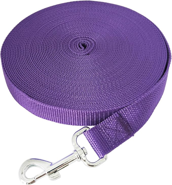 SALO Nylon Training Dog Leash for Small Medium Large Dogs, 3/4 Inch Wide, 20ft 30ft 40ft 50ft Long Leash Dog/Puppy Lead for Obedience Recall Training, Camping, or Backyard