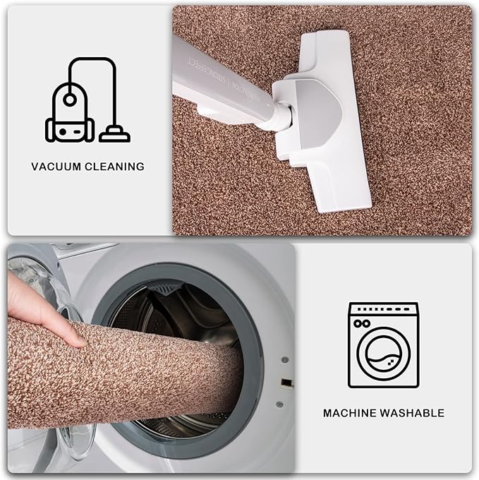 PURRUGS Dirt Trapping Door Mat 31.5" x 70", Non-Slip Machine Washable Entryway Rug, Dog Doormat, Indoor Front Door Mat, Super Absorbent Entry Rug for Muddy Shoes & Paws, Brown-Light Cream