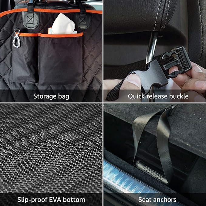 iBuddy Cargo Liner for Dogs Waterproof Pet Cargo Covers for SUV with Bumper Flap Protection Heavy Duty Nonslip Dog Trunk Cargo Protector Washable Dog Seat Cover for Universal and Large Size SUVs