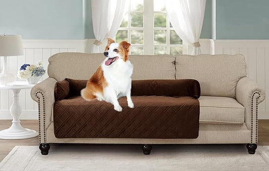 Brilliant Sunshine Premium Calming Dog Bed Mat, Silky Velvet, Removable Washable Cover, Cushion Protector and Couch Covers for Dogs, Pets, Cats, Extra Large, Chocolate