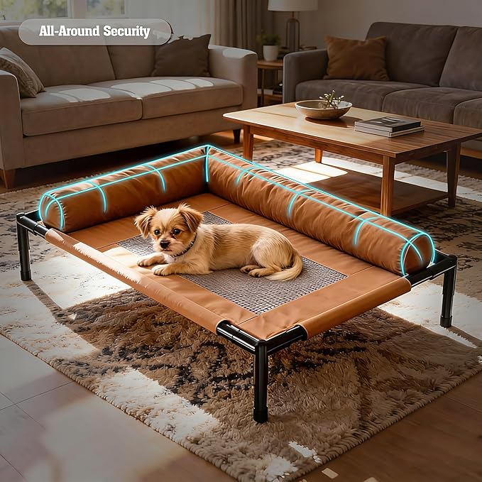 Raised Dog Beds for Small Dogs,Breathable Mesh Dog Sofa,Pet Travel Cot with Soft Edged Pillow,Features Non Slip Base, Suitable for Dogs Hammock Bed Small for Indoor & Outdoor