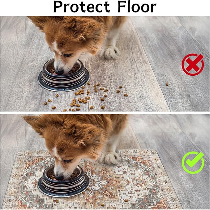 Pet Food Mats for Floor, Absorbent Dog Mat for Food and Water Dispenser Mat, Dog Food Mat Quick Dry Cat Food Mat Pet Supplies