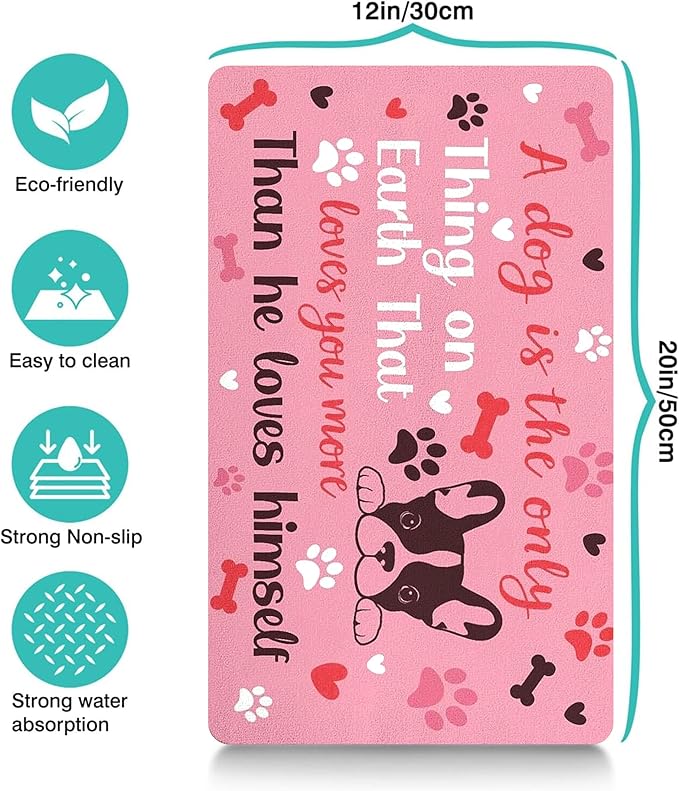 Pet Feeding Mat for Floors Waterproof Dog Mat for Food and Water Absorbent Quick Dry Non Slip mat for Cat Bowls