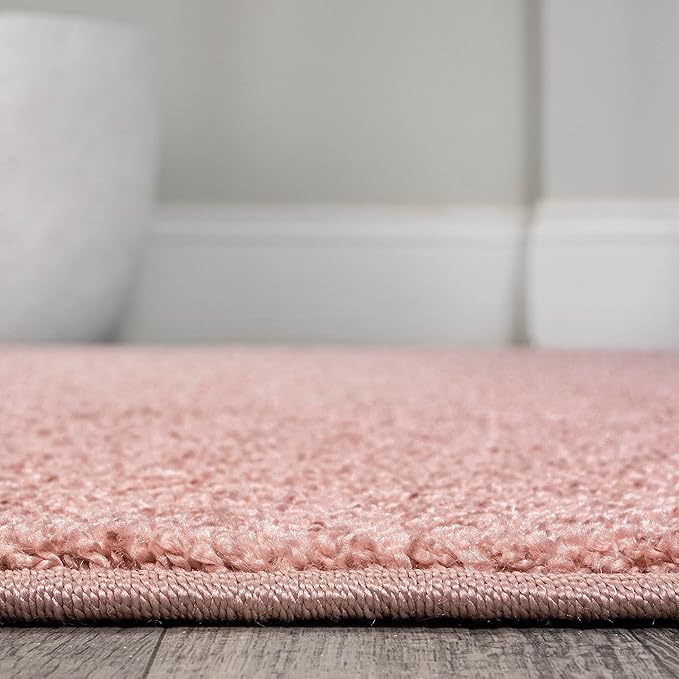 JONATHAN Y Haze Solid Low-Pile Pink Indoor Area Rug 3x5, Coastal,Bohemian,Minimalist,Classic, Easy-Cleaning for Living Room,Bedroom,Kitchen,Pet Friendly,Non-Shedding (SEU100P-3)