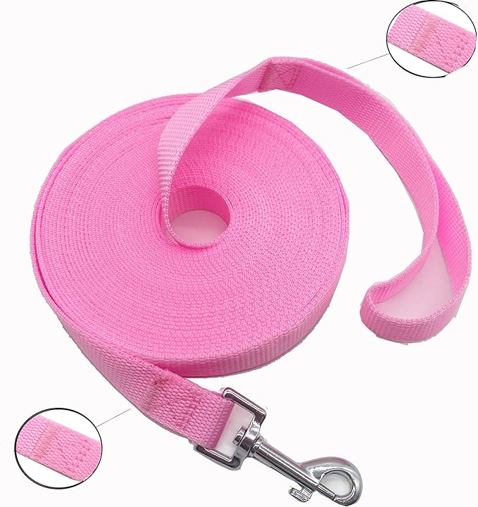 SALO Nylon Training Dog Leash for Small Medium Large Dogs, 3/4 Inch Wide, 20ft 30ft 40ft 50ft Long Leash Dog/Puppy Lead for Obedience Recall Training, Camping, or Backyard