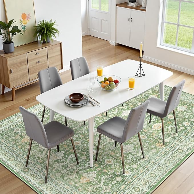 Lofus 5x7 Area Rug for Living Room, Light Green Washable Area Rugs with Non-Slip Backing,Soft Boho Carpets for Bedroom Dining Room Home Office Indoor Nursery