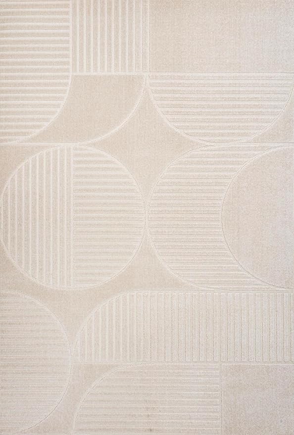 JONATHAN Y Nordby High-Low Arch Striped Ivory/Cream Indoor/Outdoor Area Rug, 12x15, Pet Friendly, Non-Shedding, Stain Resistant, Easy-Cleaning for Backyard, Patio (SCN104B-15)