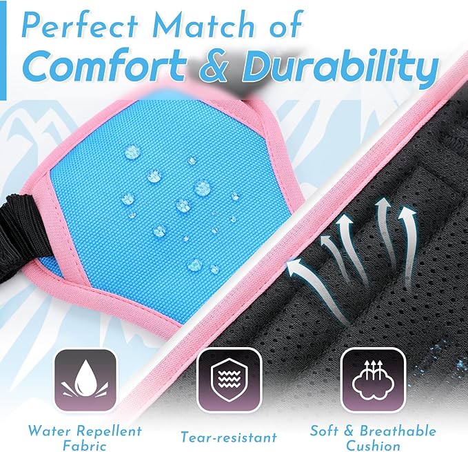 Eagloo Dog Harness for Large Dogs, No Pull Service Vest with Reflective Strips and Control Handle, Adjustable and Comfortable for Walking, No Choke Pet Harness with 2 Metal Rings, Pink & Blue, L