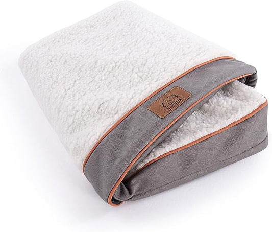 Sunheir Washable Extra Large Dog Bed Covers Soft Plush Replacement, Waterproof Dog Bed Liner, Pet Bed Cover with Zipper 44x32x3 Inches, Light Grey, Cover Only
