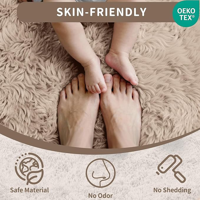 5x7 Area Rug for Living Room: Ultra Soft Fluffy Rug Modern Large Thicked Shag Rug for Bedroom Non Slip Indoor Fuzzy Carpets for Girls Kids Room Nursery Dorm Home Decor Camel