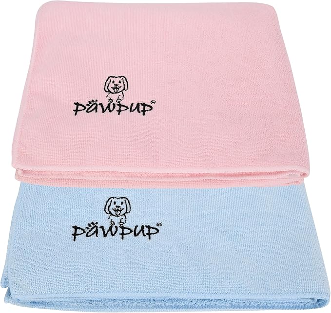 Dog Towels for Drying Dogs Super Absorbent Microfiber Pet Grooming Towel for Dogs, Cats and Other Pets (40 x 24 Inches, Pink and Blue)