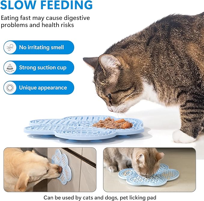 Li&Zhao Lick Mat for Dogs - 2 PCS Dog Lick Mats with Suction Cups Cat Lick Mat Puppy Lick Mat for Cats Dog Slow Feeder Dog Enrichment Toys for Yogurt Peanut Butter Food Treats