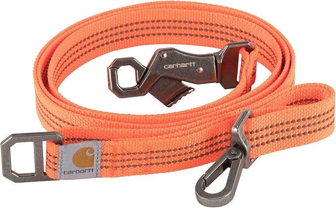 Carhartt Pet Durable Nylon Webbing Leashes for Dogs, Reflective Stitching for Visibility, Hunter Orange (Nylon Webbing), Small