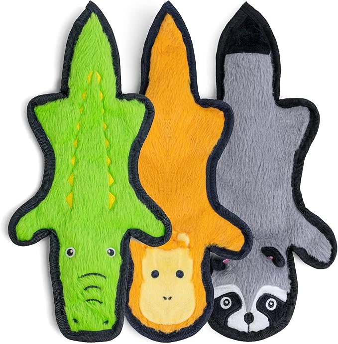 SHARLOVY No Stuffing Dog Toys Crinkle Squeaky, Long Lasting Chews for Aggressive, Durable Plush Dog Puppy Chew Toys for Teething, with 6 Tough Layers for Small Medium Large Breed