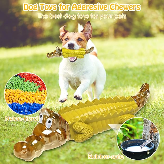 Indestructible Dog Chew Toys for Aggressive Chewers - Boredom and Stimulating Dog Toys for Small/Medium/Large Breed for Teeth Cleaning and Training