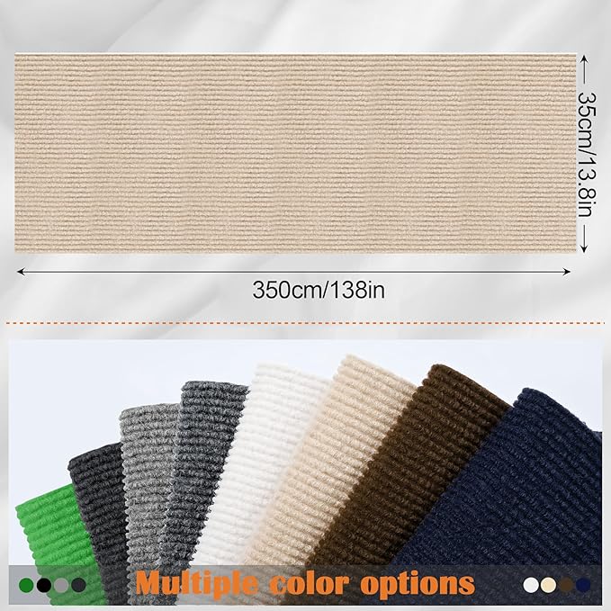 Cat Scratch Furniture Protector - 138" x 13.8" Trimmable Self-Adhesive Cats Claws Scratch Pads, DIY Cat Climbing Couch Protector for Scratch Post Cat Tree Replacement Indoor (Khaki)