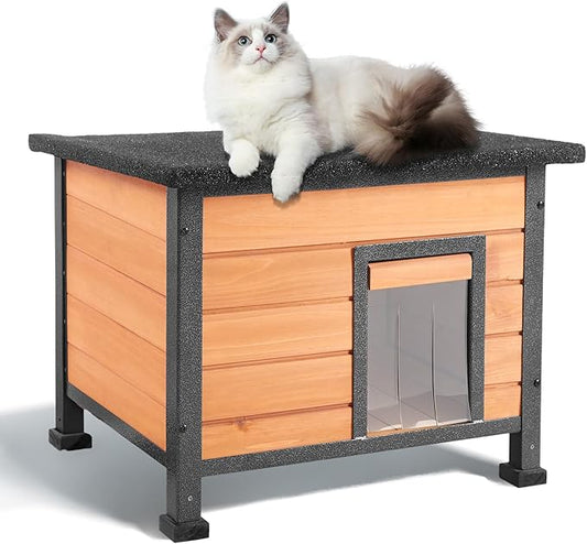 Outdoor Cat House Feral Cat Enclosure Cat Shelter Weatherproof for Winter with Escape Door for Cats/Rabbits//Chicken/Duck/Small Animals