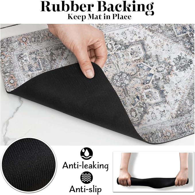 Dog Food Mats for Floors Absorbent, Pet Cat Food Mat - Non Slip Dog Bowl Mats for Food and Water, Eco-Friendly Boho Dog Placemats Feeding Mat Pet Supplies