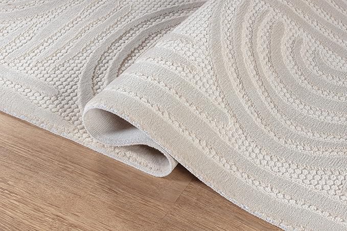 Modern Indoor Rug Orbit 4 Round Area Rugs for Living Room Luxury Kitchen Bedroom Durable Soft Geometric Durable Low and High Pile Stain Resistant Non Shedding Area Carpet 4 Round