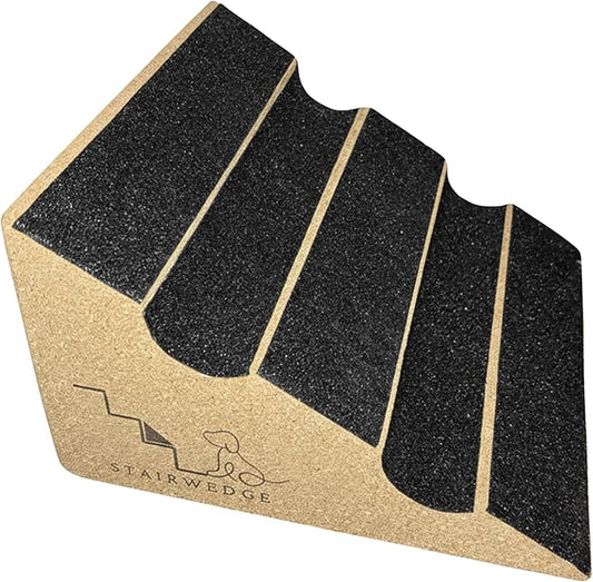 Original StairWedge??- New Enhanced Tread Grip! Ramp for Small Dogs Breeds - Fits Standard Staircase - Wedge Shape Stair Ramp for Dogs and Pets - Multi-Patent Pending (1single)