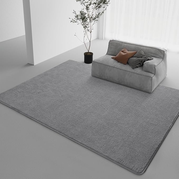 DweIke 4x6 Grey Area Rugs for Bedroom, Super Soft Living Room Rug, Thickened Memory-Foam Throw Carpet, Non-Slip and Washable Carpets for Kids Boys Girls Room Dorm Nursery Home Decor