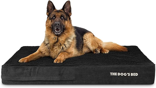 The Dog’s Bed Orthopedic Memory Foam Dog Bed Mattress, Plush Fabric, Black Plush, XL, 6-Inch