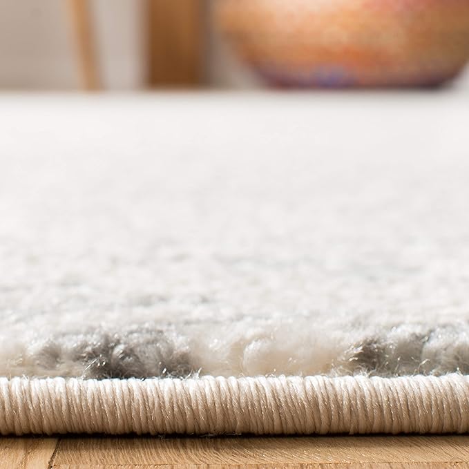 SAFAVIEH Tulum Collection Area Rug - 3' Square, Ivory & Grey, Moroccan Boho Tribal Design, Non-Shedding & Easy to Clean, Ideal for Entryway, Foyer, Accent Space, Bedroom (TUL272A)